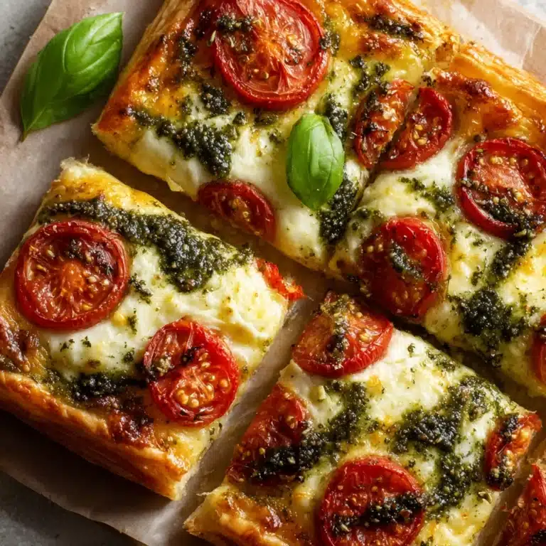 Pesto Caprese Puff Pastry Pizza Recipe