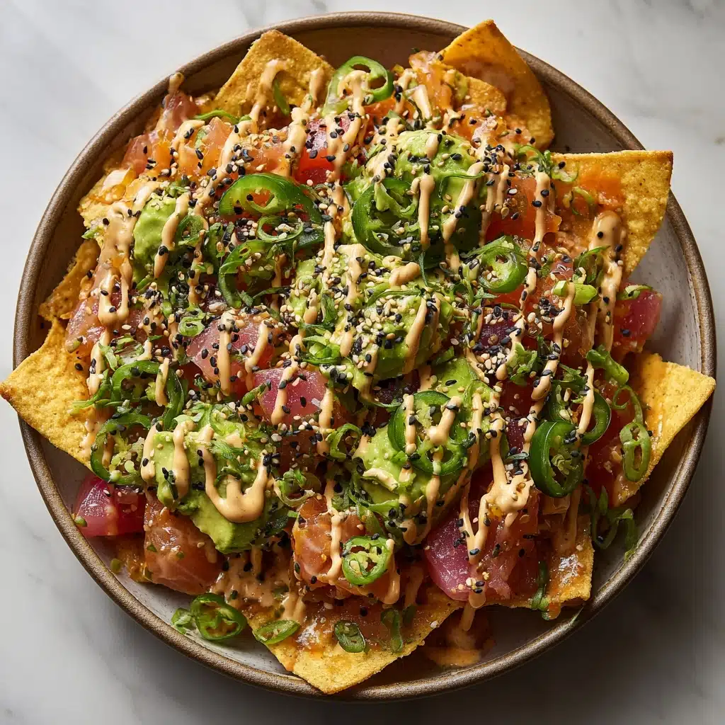 Poke Nachos with Spicy Tuna Recipe - Recipe Image