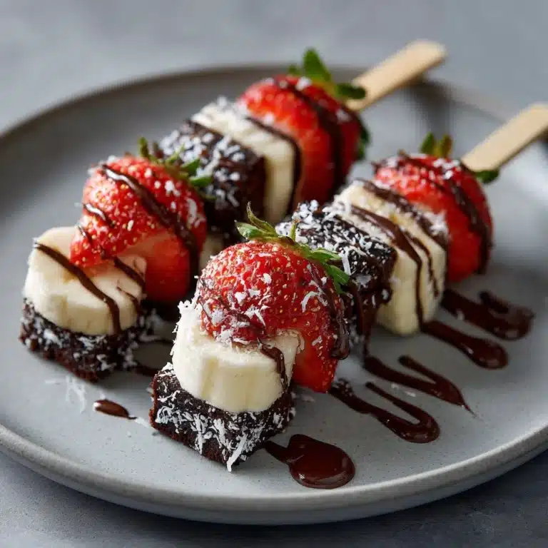 Strawberry Banana Brownie Skewers Recipe