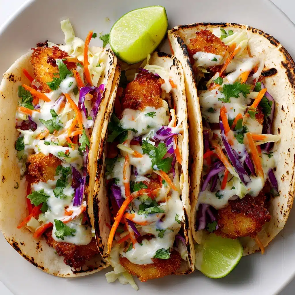 Crispy Fish Tacos with Cilantro Lime Slaw Recipe - Recipe Image