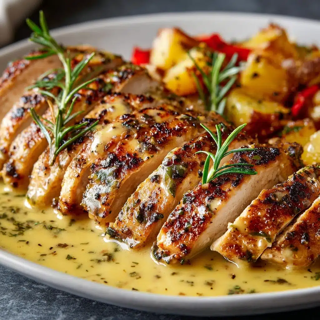 Chicken with Creamy Mustard Asiago Sauce Elegant Dinner Idea Recipe - Recipe Image