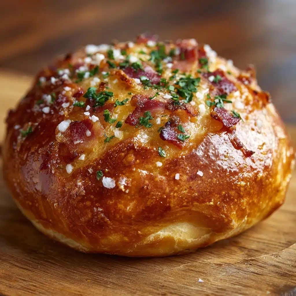 Stuffed Breakfast Pretzel Rolls Bursting with Savory Goodness Recipe - Recipe Image