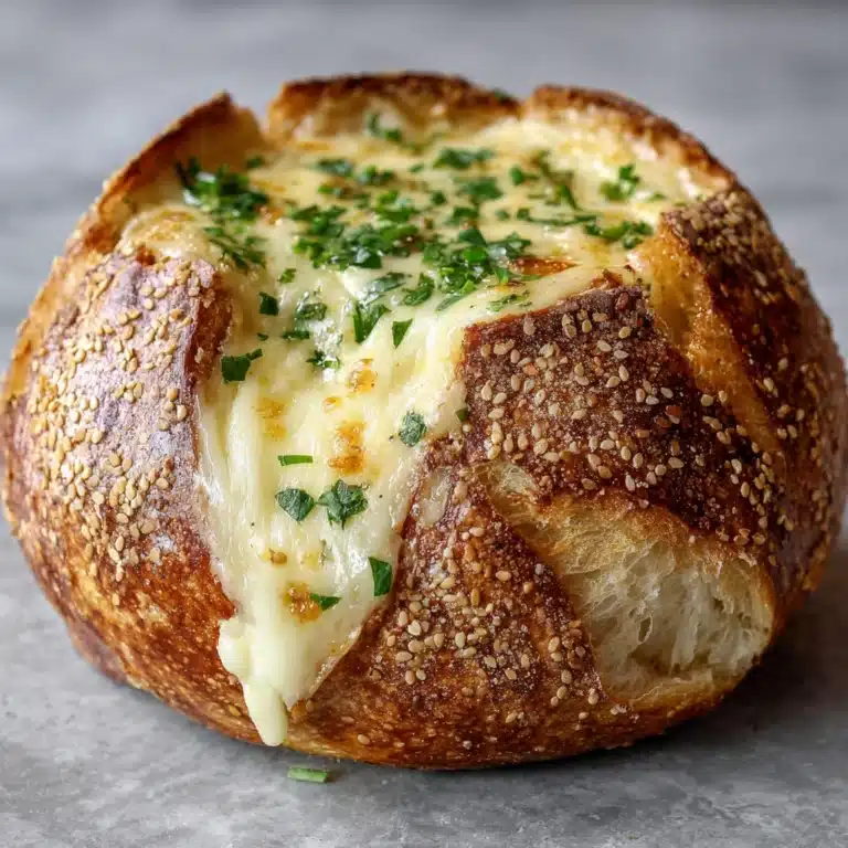 Garlic Butter Baked Brie in a Bread Bowl Recipe