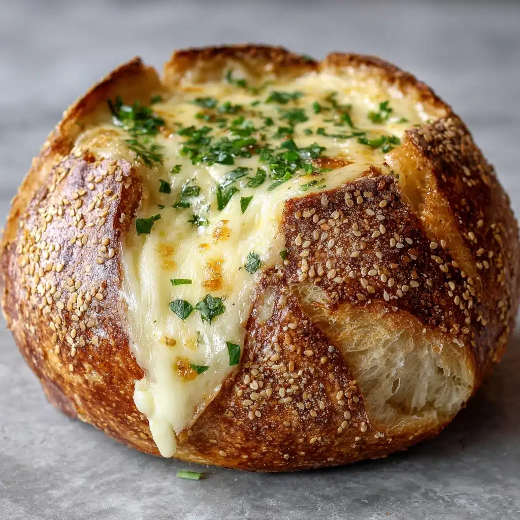 Garlic Butter Baked Brie in a Bread Bowl Recipe
