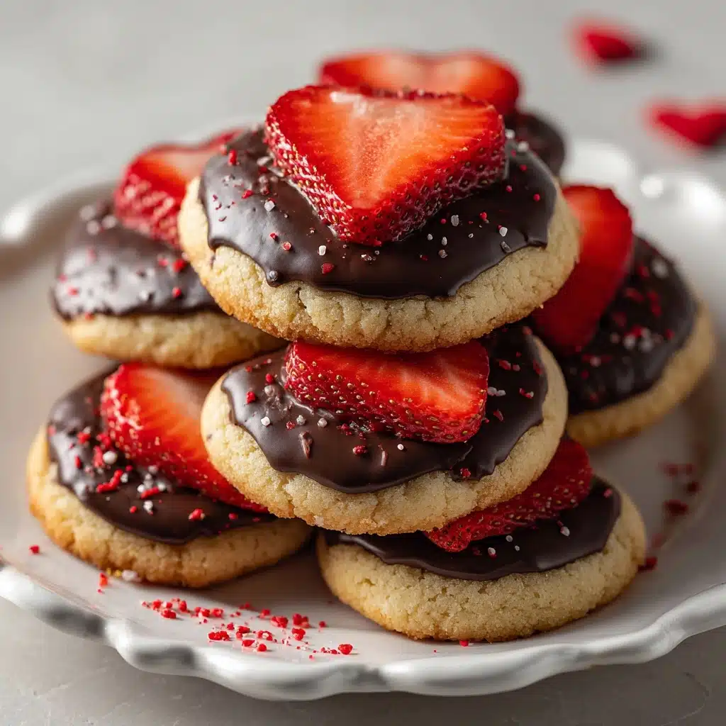 Chocolate Dipped Strawberry Cookies Recipe for Sweet Treats Recipe - Recipe Image