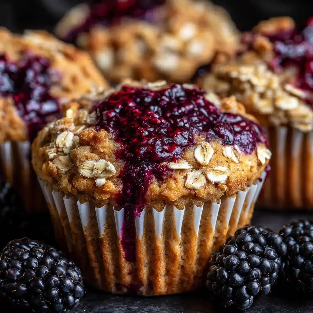 Blackberry Cinnamon Swirl Oatmeal Muffins Recipe - Recipe Image