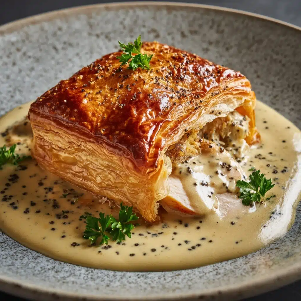 Chicken in Puff Pastry with Mustard Cream Sauce Recipe