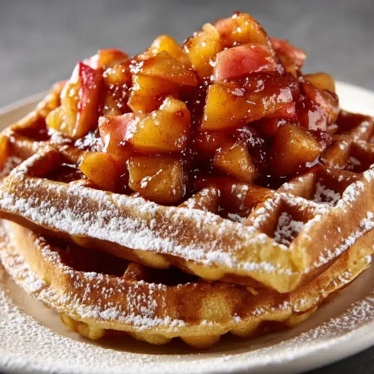 French Toast Waffles with Peach Sauce Recipe