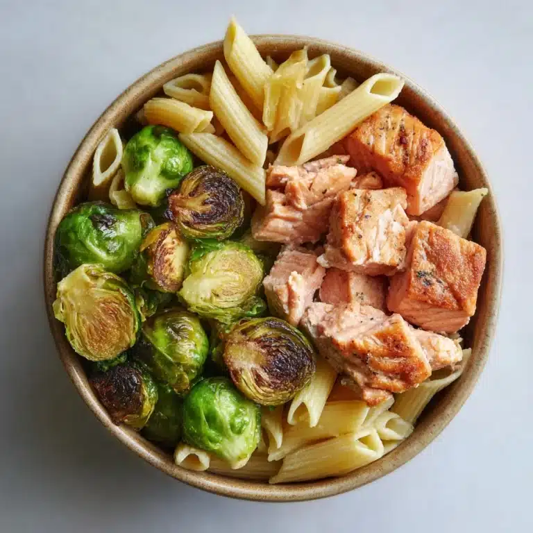 Salmon Pasta with Brussels Sprouts Recipe