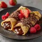 Handmade Chocolate-Filled Rolled Crêpes Recipe
