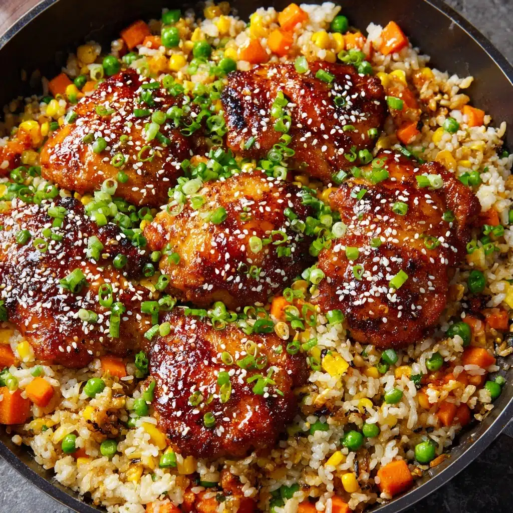 Sticky Garlic Chicken Fried Rice Recipe