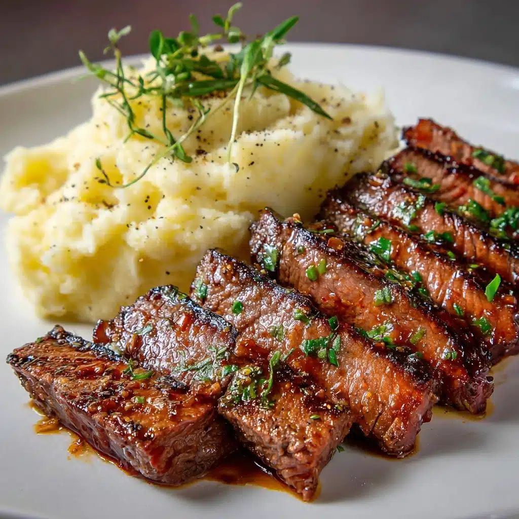 Garlic Butter Steak Bites with Creamy Mashed Potatoes Recipe