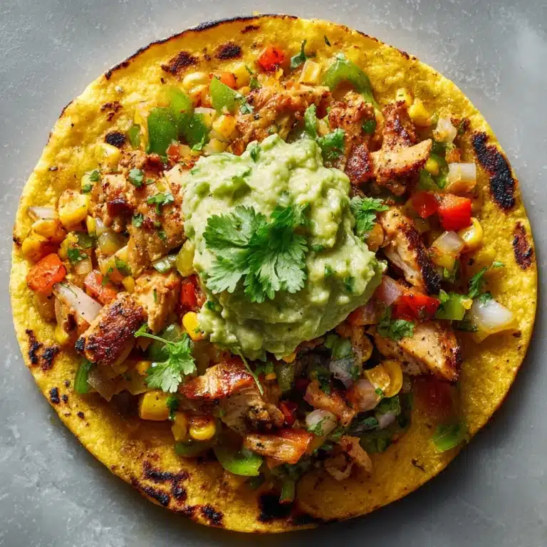 Chicken Veggie Tostadas with Guacamole Recipe