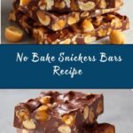 No Bake Crispy Snickers Bars Recipe