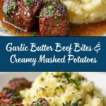 Garlic Butter Beef Bites Paired with Silky Creamy Mashed Potatoes Recipe