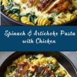 Spinach & Artichoke Dip Pasta with Chicken Recipe
