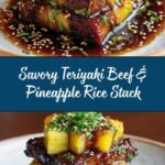 Teriyaki Beef & Pineapple Rice Stack Recipe