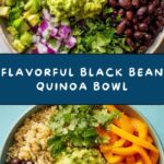 Black Bean & Quinoa Bowl with Guacamole and Veggies Recipe