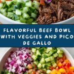 Beef Bowl with Veggies and Pico de Gallo Recipe
