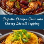 Chipotle Chicken Chili with Cheddar Bay Biscuit Topping Recipe