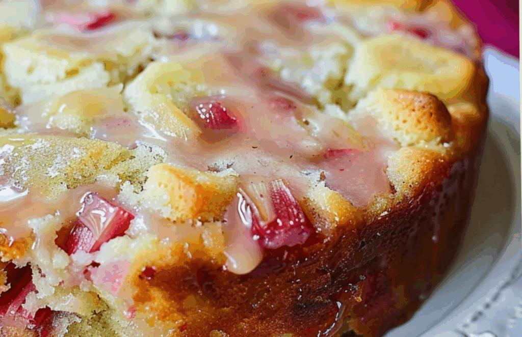 Rhubarb Cake with Butter Sauce Recipe
