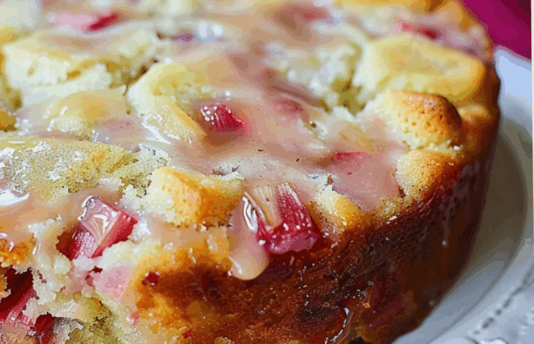 Rhubarb Cake with Butter Sauce Recipe