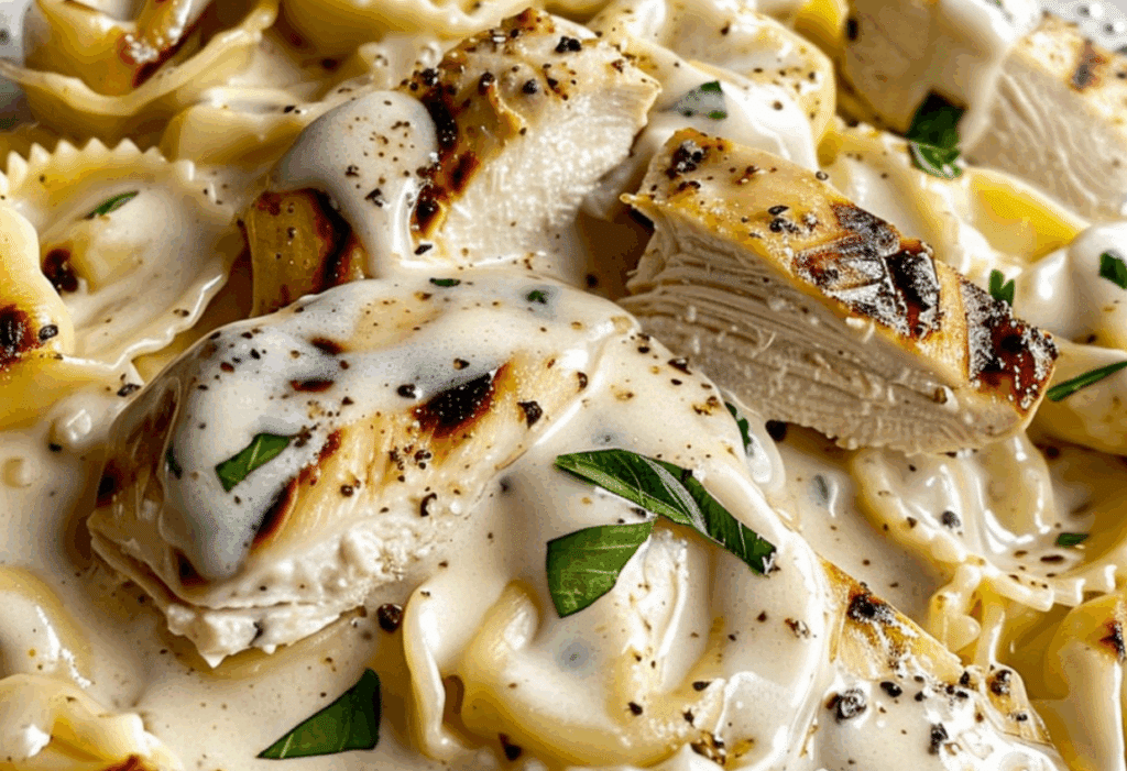 Asiago Tortellini Alfredo with Grilled Chicken Recipe