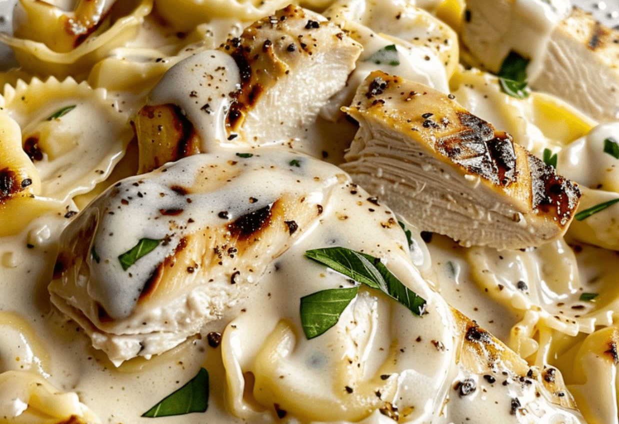Asiago Tortellini Alfredo with Grilled Chicken Recipe