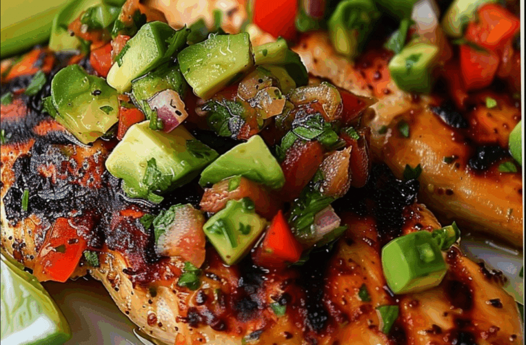Fiesta Lime Chicken with Avocado Salsa Recipe