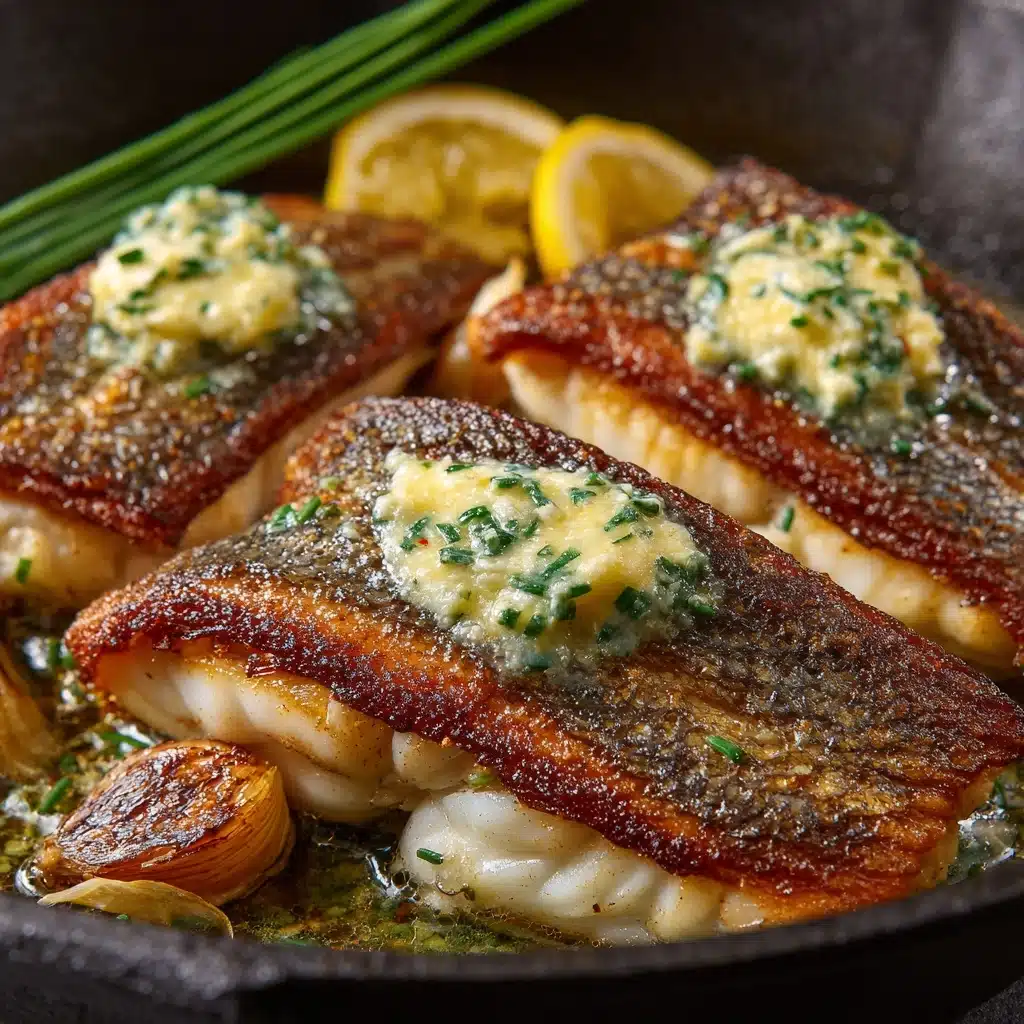 Pan-Roasted Sea Bass with Garlic Butter Recipe - Recipe Image