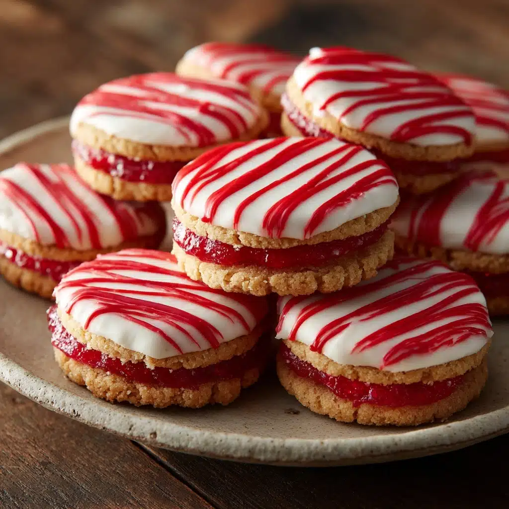 Striped Peppermint Sandwich Cookies Recipe - Recipe Image