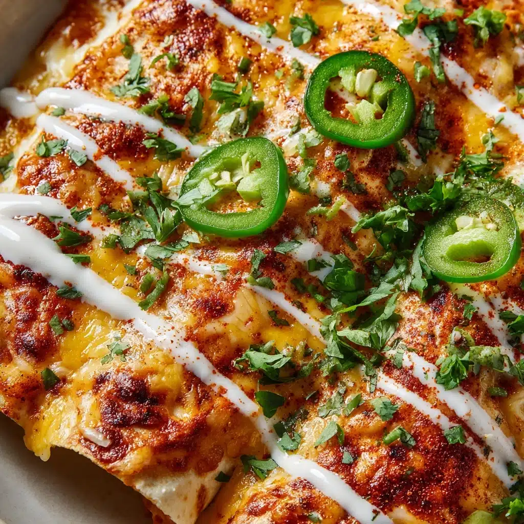 Jalapeño Popper Cheesy Chicken Enchiladas with Creamy Sauce Recipe - Recipe Image