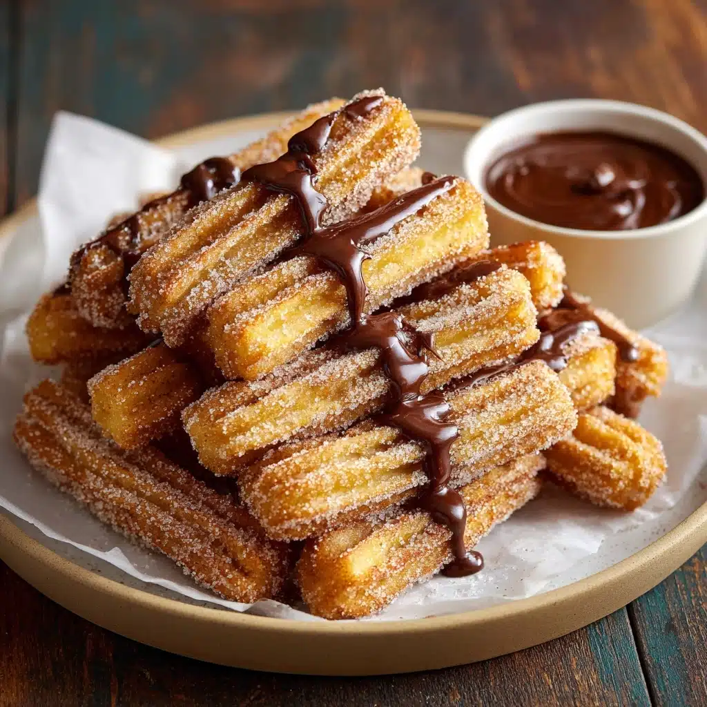 Easy Homemade Churros with Chocolate Sauce Recipe - Recipe Image