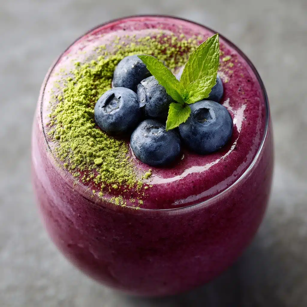 Wild Blueberry Vanilla Matcha Smoothie Recipe - Recipe Image