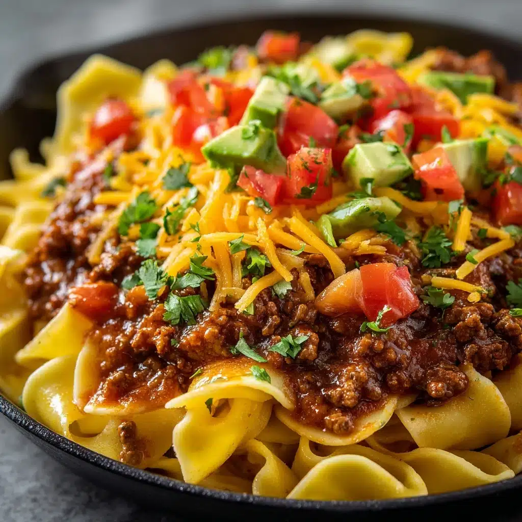 Cheesy Beef Taco Pasta Recipe - Recipe Image