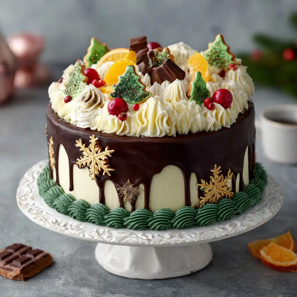 Festive Chocolate Orange Christmas Cake Recipe - Recipe Image