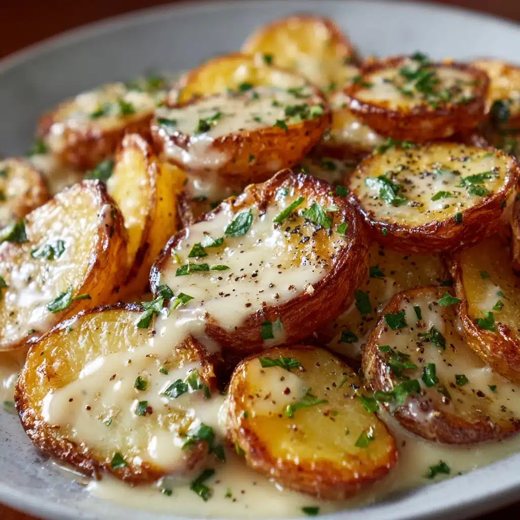 Creamy Garlic Sauce Baby Potatoes Recipe