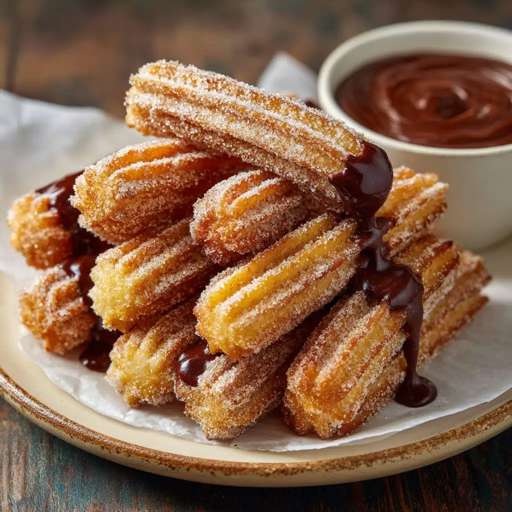 Easy Homemade Churros with Chocolate Sauce Recipe - Recipe Image