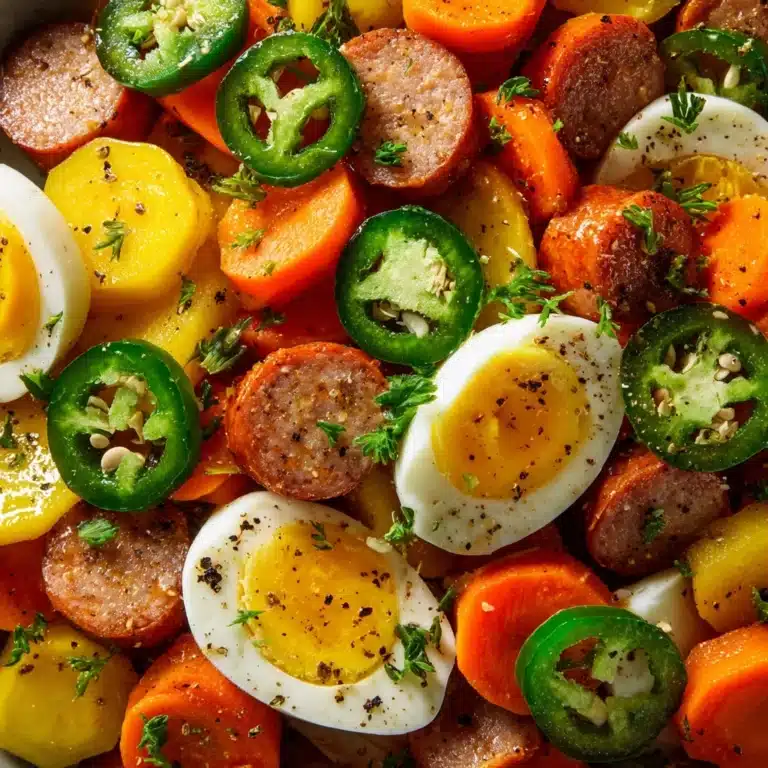 Pickled Eggs, Sausages, Jalapeños, and Carrots! Recipe