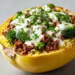 Spaghetti Squash with Broccoli and Ground Beef Recipe