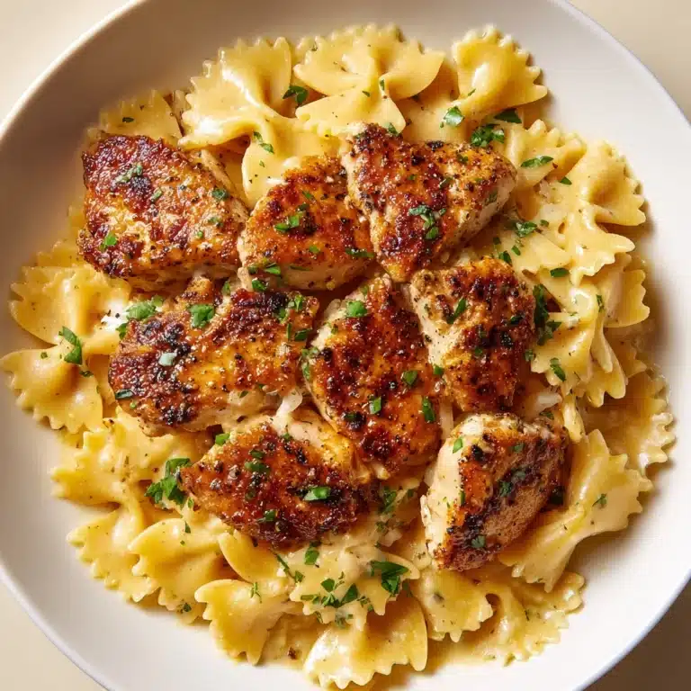 Lemon Garlic Chicken with Creamy Bowtie Pasta Recipe