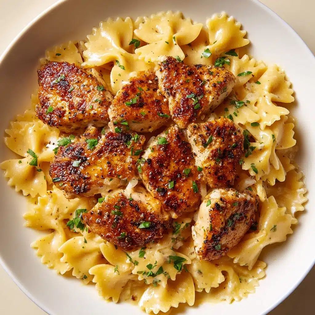 Lemon Garlic Chicken with Creamy Bowtie Pasta Recipe - Recipe Image