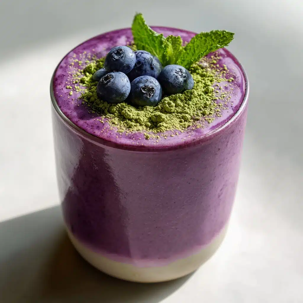 Wild Blueberry Vanilla Matcha Smoothie Recipe - Recipe Image