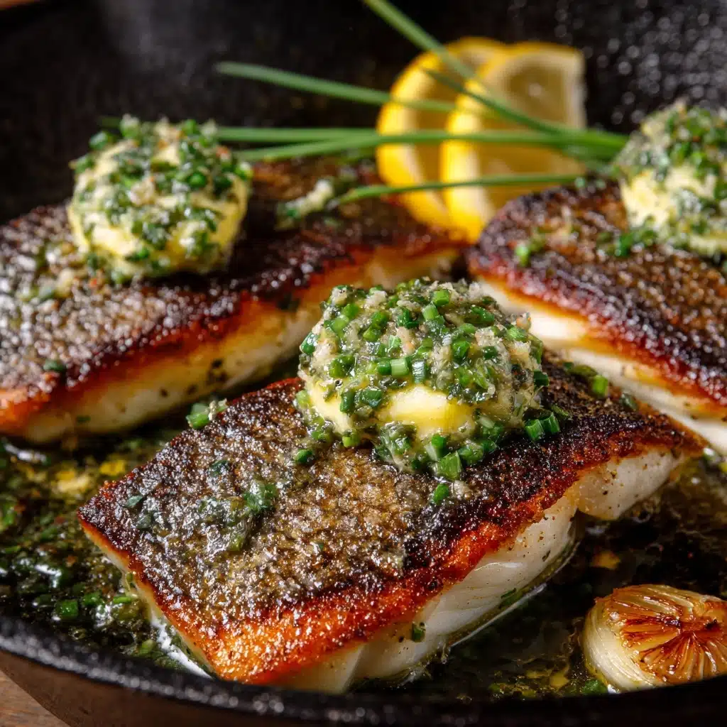 Pan-Roasted Sea Bass with Garlic Butter Recipe