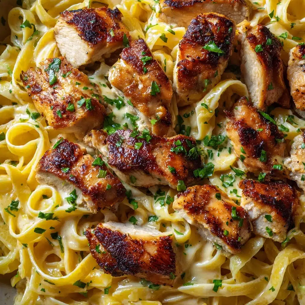 Chicken Bites with Creamy Parmesan Pasta Recipe - Recipe Image
