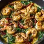 Creamy Sun-Dried Tomato Shrimp with Spinach Pasta Recipe