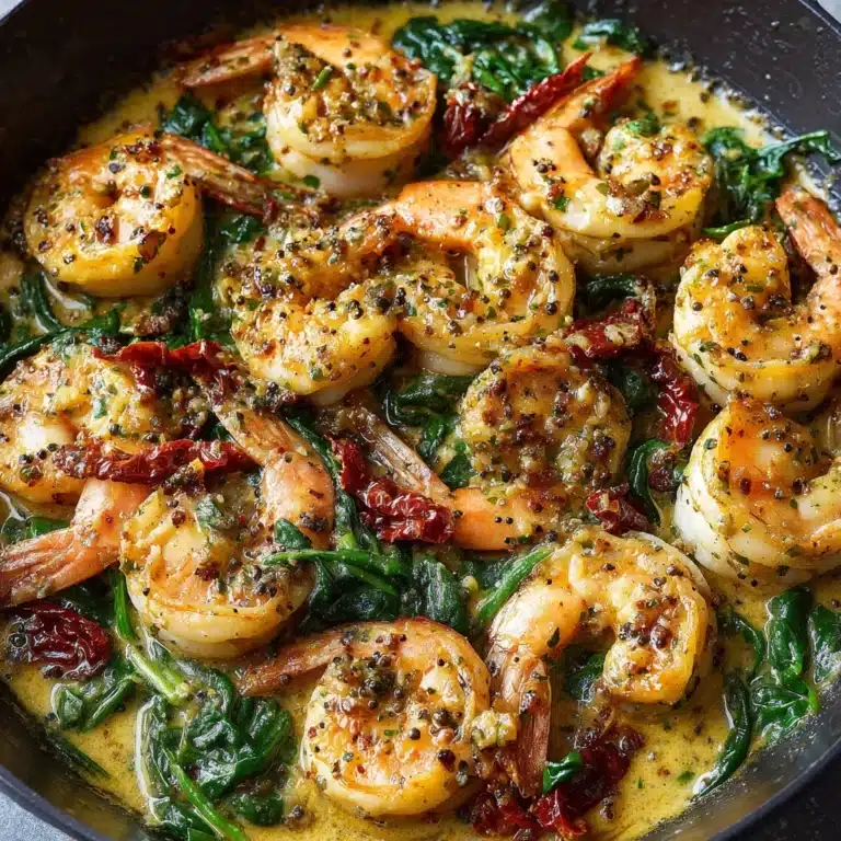 Creamy Sun-Dried Tomato Shrimp with Spinach Pasta Recipe