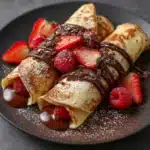 Handmade Chocolate-Filled Rolled Crêpes Recipe
