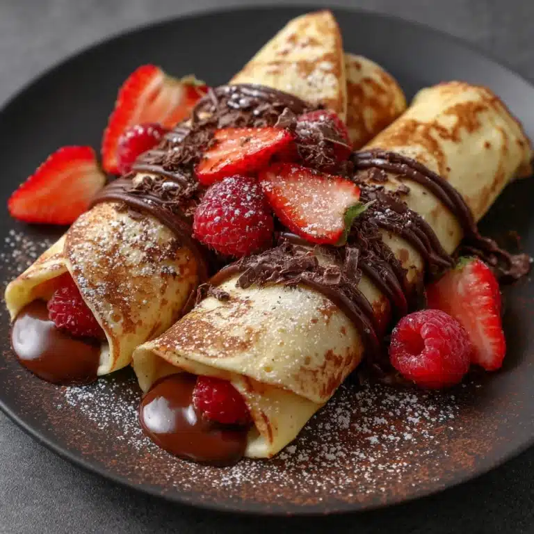 Handmade Chocolate-Filled Rolled Crêpes Recipe