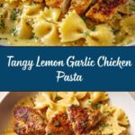 Lemon Garlic Chicken with Creamy Bowtie Pasta Recipe